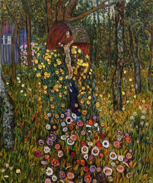 andyouandeye: Gustav Klimt - Cottage Garden with Crucifix - 1911 Destroyed by a fire set by ret