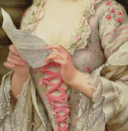 die-rosastrasse:    Francois Martin-KavelThe Love Letter  detail 