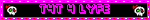 a black blinkie with a pink border and text that reads 'T4T 4 LYFE'. there are skulls on either side