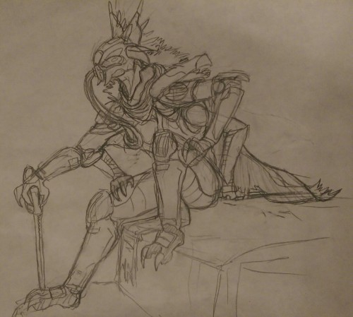 15-minute WIP sketch of an Eliksni character Im working on