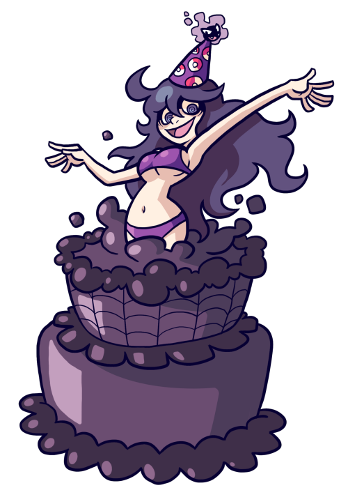 droolingdemon: It’s @gro-ggy‘s birthday so I drew this to celebrate (She REALLY likes the Hex Maniac)! Happy birthday Grogster~ <3 <3 <3
