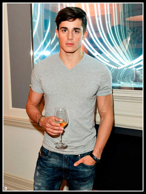 glamboyl:  Pietro Boselli Casual with Wine requested by Declan. Enjoy my Friend. Photo by John Dunne.  Fuck he’s beautiful!