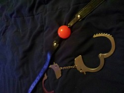 adriensone:  Lesson of the day…DON’T BE MOUTHY   I was told to watch my mouth and I kept going. As a result I have to spend the night cuffed and wearing my ball gag. Oh and no orgasms :(