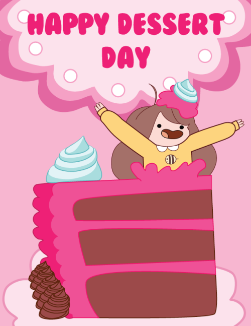 cartoonhangover:  Happy Dessert Day! ….you took too long now your candy’s gone….  (credit: Jenny)