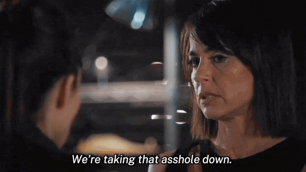 Quinn says "Allison, she knows. Tammy knows that I was in Vermont. She’s about to know everything else. She was askin’ a lot of questions, she knows that we have a connection to Nick, and it’s all my fault, I’m so sorry." and Rachel smiles and hugs her tightly