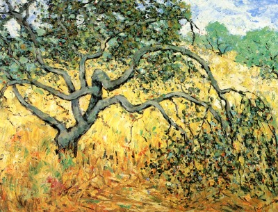 dappledwithshadow:
“Apple Tree
Tunis Ponsen - Date unknown
Private collection
Painting
Height: 71.12 cm (28 in.), Width: 91.44 cm (36 in.)
”