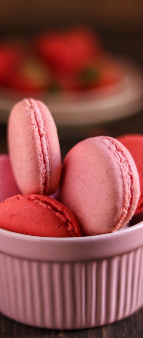 Raspberry Lychee Macarons