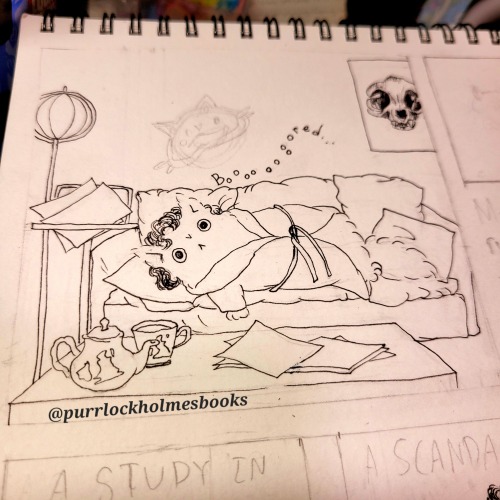 Sneaky Peek Of BBC Purrlock Tshirt Sketches...
