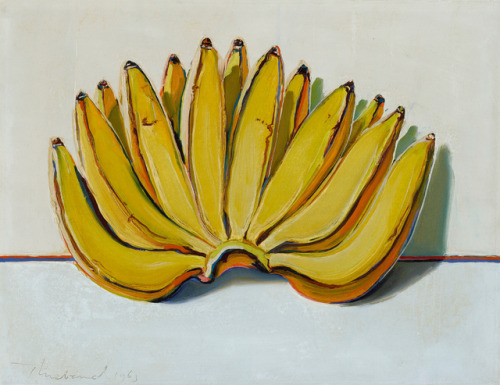 waynethiebaud: Wayne ThiebaudBananas, 1963Oil on canvas14 × 18 in35.6 × 45.7 cm