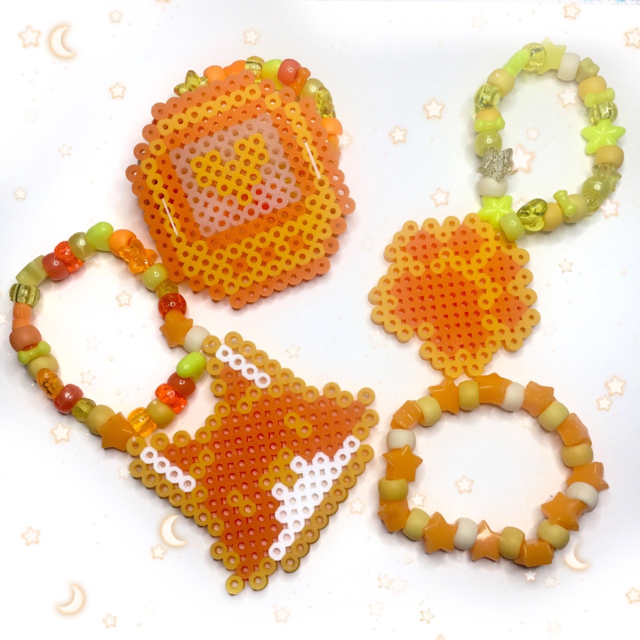 Orange Fox Kandi Bracelet Set