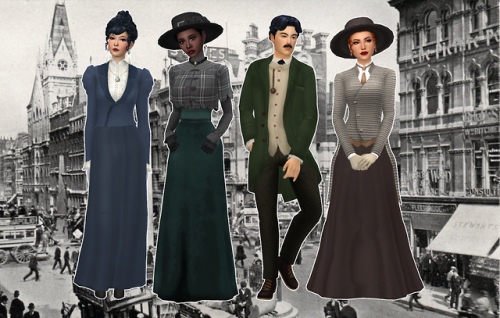 emmastillsims:Decades Lookbook: The 1900’sHot on the heels of the Victorian era was the E