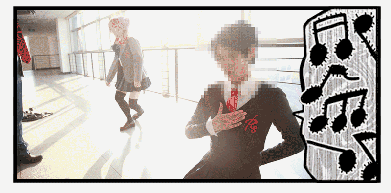 Gekkan Shoujo Nozaki-kun cosplay translated by yaoi-blcd 【GIF】#月刊少女野崎君# 为保证观看效果