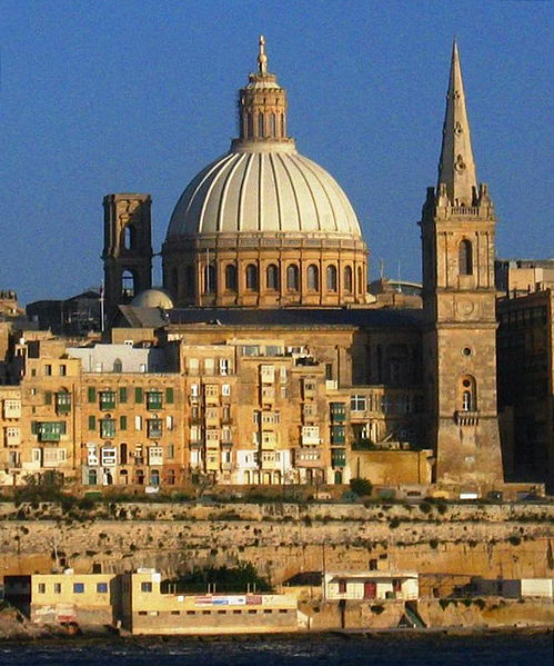 Basilica of Our Lady of Mount Carmel (background) and St Paul’s Pro-Cathedral (foreground) in Vallet