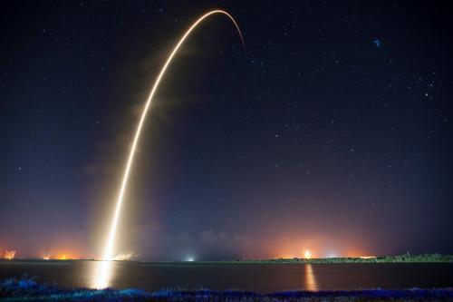 canadian-space-agency:  Falcon 9 lifts off from LC-40 at Cape Canaveral carrying Dragon to resupply the space station. September 20th 2014. Credit: SpaceX