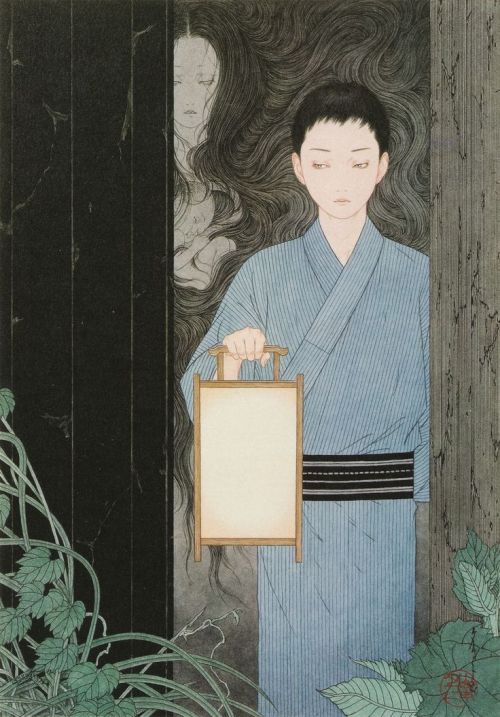 crystalline-aesthetics:  Takato Yamamoto Illustrations from Grass Labyrinth by Kyōka Izumik 