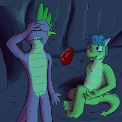  (page 40) &ldquo;Ugh,&rdquo; Spike couldn&rsquo;t help but face palm. Why was the only dragon that could have shown up in that cavern at the time being crazy? Sure he felt for the guy, being alone for that long must&rsquo;ve knocked a screw loose, but