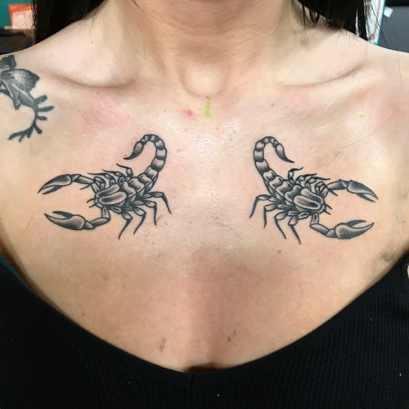 Scorpion Chest tattoo  R and R tattoo service  Facebook