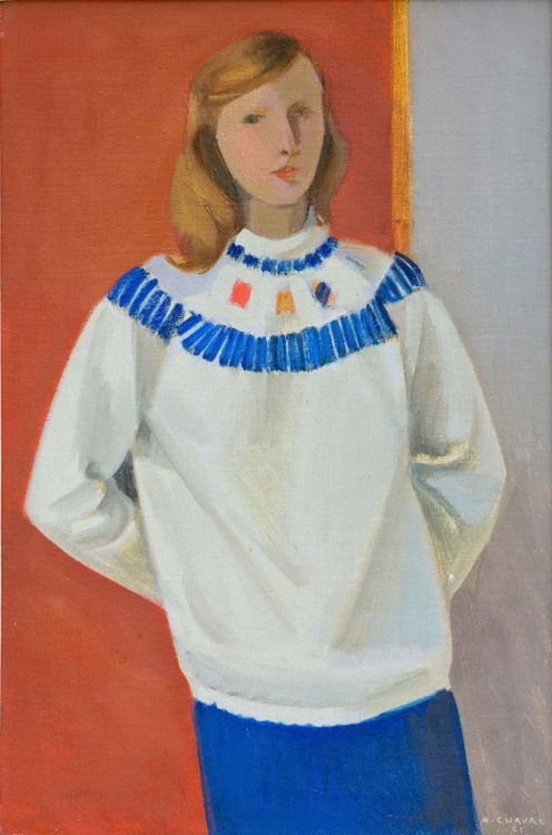 kerseylane:Young girl in ski pullover Albert Chavaz (Swiss, 1907-1990)