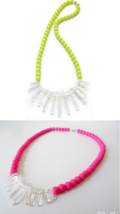 DIY Knockoff La Vie Bobo Neon Quartz Necklace Tutorial from Thanks, I Made It Really clear instructi