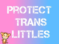 littleprincelogan:PROTECT TRANS LITTLES. I don’t see why I have to say this so much but I’ll continue saying in until my lungs run out of oxygen because it is so important that trans littles are respected and treated just the same as cis littles. 