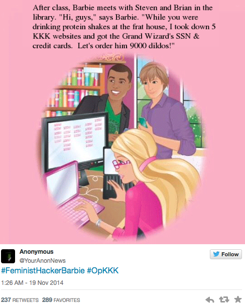 minim-calibre:  micdotcom:  The Internet responds to Barbie book’s sexism with #FeministHackerBarbie  This week, the Internet was aflame with criticism of the Mattel Barbie book I Can Be a Computer Engineer. In theory, the text should have been a wild