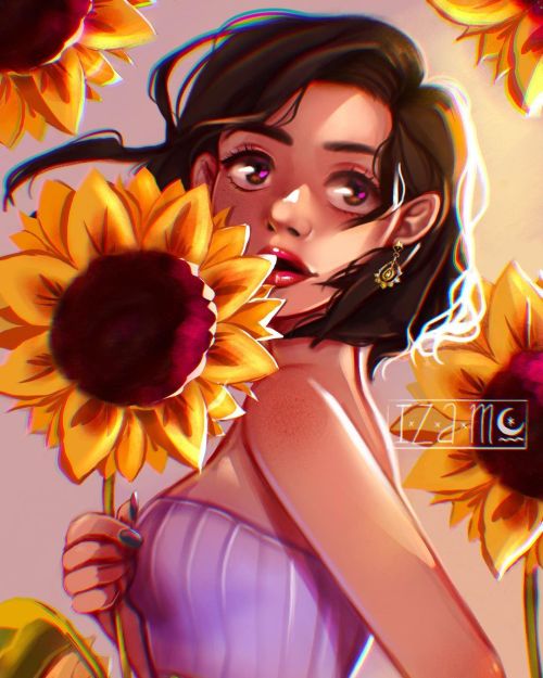  #artblog #art #artgallery #artworks #girl #sunflower #procreate #ipad #artofinstagram #commission #