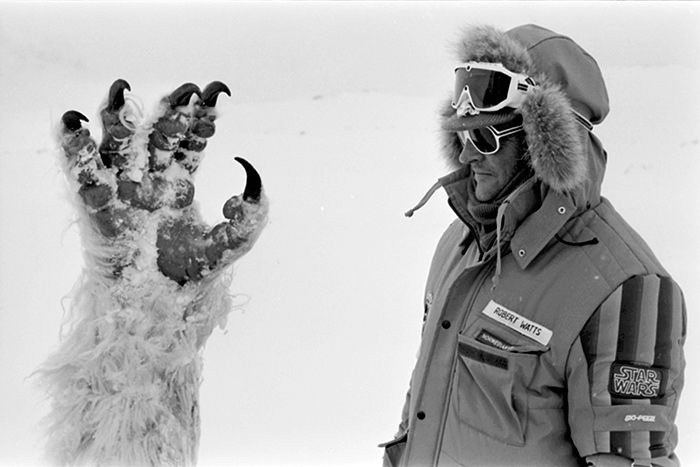 gameraboy:  Des Webb in the wampa costume filming The Empire Strikes Back in Finse,