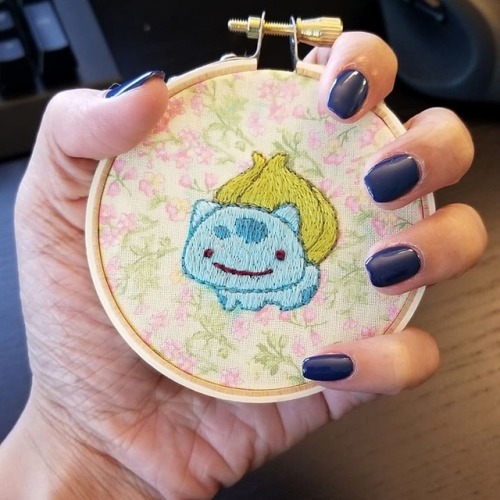 Pocket size #pokemon ♥️ . . #bulbasaur . . #ポケモン . . #メタモン . . #embroidery . . #embroideryhoop . . #