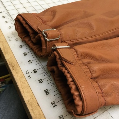 Leather Rogue jacket sleeves in progress! I am using goatskin leather on this one to keep it soft an