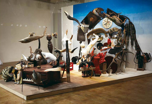 archiemcphee:  Let’s pay a visit to the Department of Awesome Anamorphic Artwork to explore more work by French artist Bernard Pras (previously featured here). Pras uses found objects of every imaginable sort to create awesome installations that appear