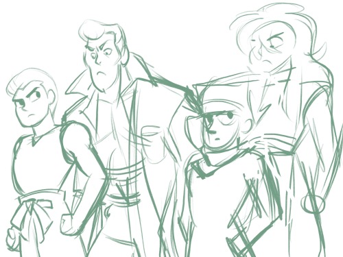 dizzyclown:Sketching a YuYu Hakusho group shot! :D This is based on a scene from the show during the