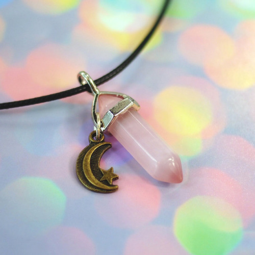 palepastelgoth:  ✧ Pink Catseye Crystal Necklace or Choker  ✧  