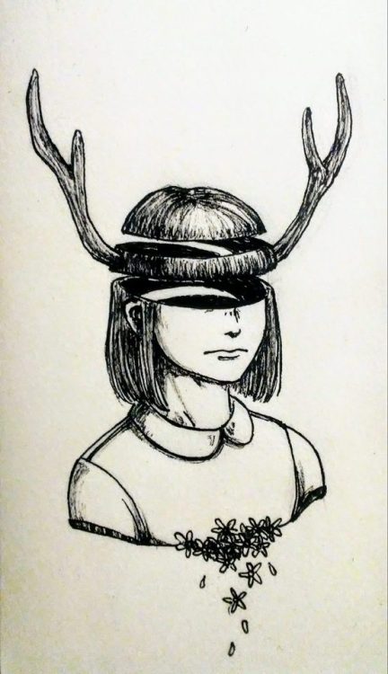1. 頭をなくした俺たちは、2. FishfaceInktober 2017Inkjet pen, Ballpoint pen on Post-It