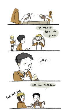 misterfreckle:  askthetitantrio:  misterfreckle:  kwishwich:  I FORGET WHY I DREW THIS FOOD TIMES  GOOD TIMES  HAPPY MERRY HOLIDAYS    REINER NO   REINER YOU KNOW SO MUCH 