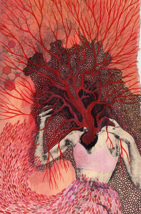 Ashley Blanton aka Paperdoll Parts (American, based Brooklyn, NY, USA) - Dendrite, 2012, Watercolor,