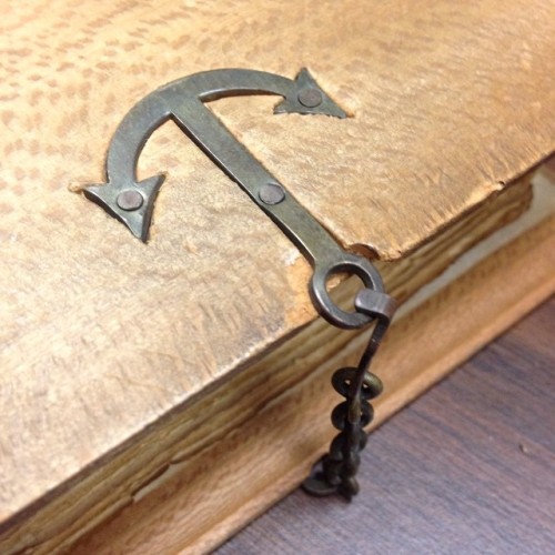 uispeccoll: These anchor shaped book clasps on our 1893 copy of Christopher Columbus, His Own Book o