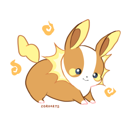 zoruarts:please hold him gentlyfusion of pikachu and yamper uwu