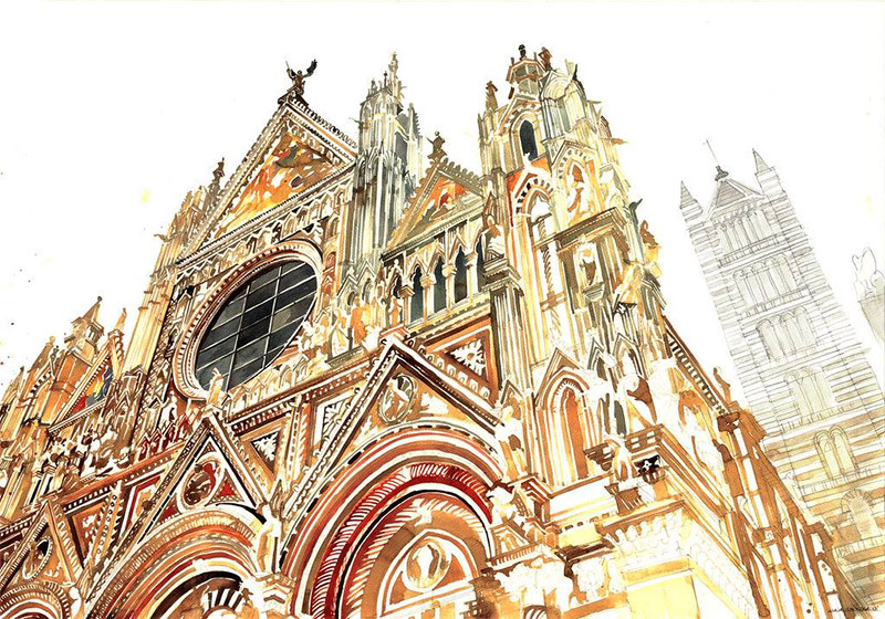 asylum-art-2:   Flamboyant Architectural Paintings by Maja Wronska  DeviantART/ Behance/