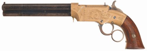 Factory engraved New Haven Arms Volcanic lever action pistol, United States, produced between 1857-1