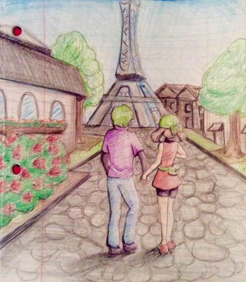 hi-imrachel:Contestshipping in Lumiose City :) started as notebook doodle and then this happened who