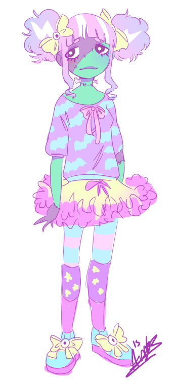 telltale-sheriff:  Fairy kei frankenstein girl adoptable!! She’s 30$ USD. Send me an ask if you’re interested! Paypal only 
