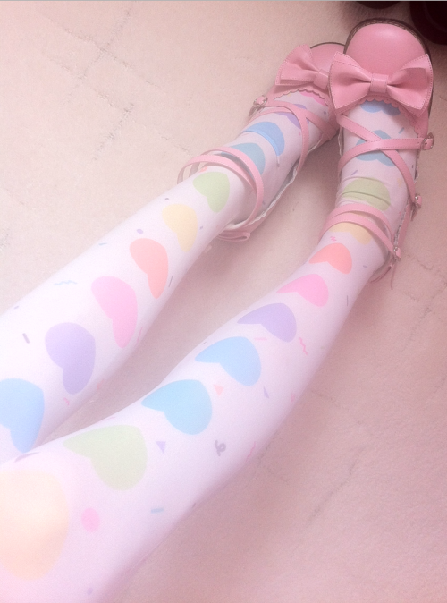 pink–cheeks:  frillypinkdreams:  Ok, I dare you to say these aren’t the best tights ever ( = v=)~   The shoes too!!! Don’t forget the shoes!