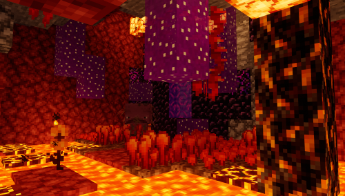 I made Patches a little mini-nether with my portal to live in under my house :). A pigman wandered i