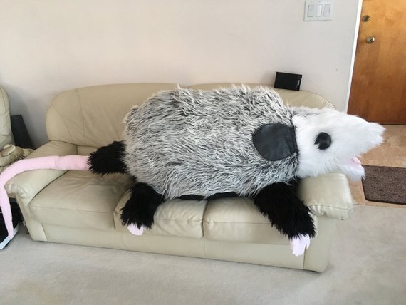 snootyfoxfashion:Gigantic Possum Plush from gopossum Do you love opossums? have