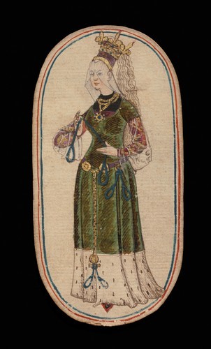 Queen of Nooses, from The Cloisters Playing Cards, ca. 1475–80, Metropolitan Museum of Art: Cl