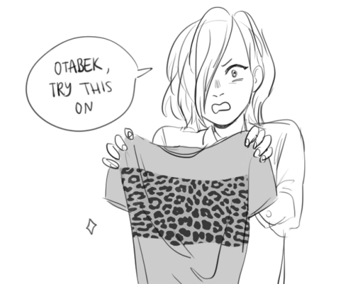 oikws:i want yurio to go shopping w otabek and make him try on clothes in his style