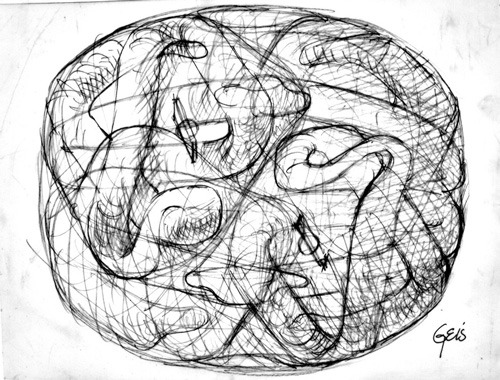 brain-smudge:  Irving GeisGeis’s early sketch and resulting finished illustration of a hemoglobin mo