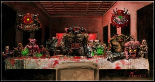 dorkly:  The Last (Doom) Supper All Hell is about to break bread.