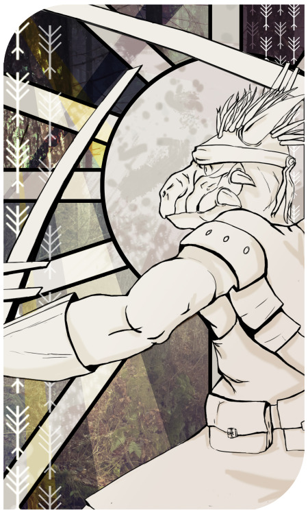 maugrenart:  A commission from my brother. He wanted his argonian as a tarot card, so, I’ve made it ! deviant’s link : http://mogfox.deviantart.com/art/commission-Argonian-Tarot-Card-589324016 
