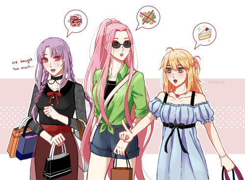okaerin: girls day out redraw of my old art